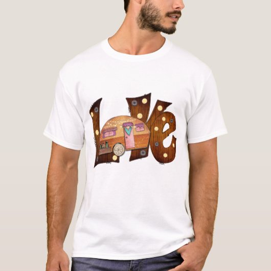 Liebe Camping Hübsch T-Shirt (Vorderseite)