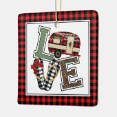 Liebe Camping Moderne Weihnachtscamper Flip Flops Keramikornament (Links)