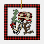 Liebe Camping Moderne Weihnachtscamper Flip Flops Keramikornament (Rückseite)