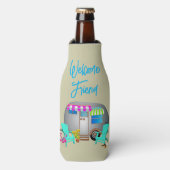Liebe Camping Sprichwort Silver Trailer Flaschenkühler (Flaschenvorderseite)