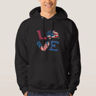 Liebe Camping USA Flag 4. Juli Dreh Flop Camper Hoodie