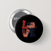 Liebe Camping USA-Flagge 4. Juli Flip Flop Camper Button (Vorne & Hinten)