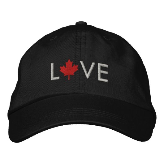 Liebe Canada Cap - Canada Maple Leaf Hat Bestickte Kappe (Vorderseite)
