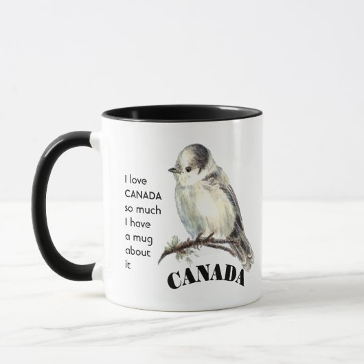 Liebe CANADA GRAY JAY so viel Spaß Zitat Tasse (Links)
