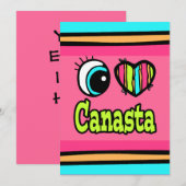 Liebe Canasta Einladung (Vorne/Hinten)