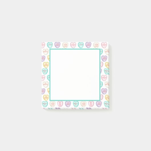 Liebe Candy Heart - White Notes Post-it Klebezettel (Vorderseite)