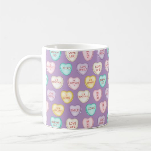 Liebe Candy Hearys - Lila Kaffee-Tasse Kaffeetasse (Links)