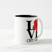 LIEBE Cape Coral 11oz Roter Hibiskus Zweifarbige Tasse (VorderseiteRechts)