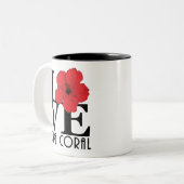 LIEBE Cape Coral 11oz Roter Hibiskus Zweifarbige Tasse (Vorderseite Links)