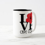 LIEBE Cape Coral Red Hibiskus 15oz Zweifarbige Tasse (VorderseiteRechts)