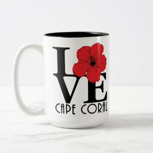LIEBE Cape Coral Red Hibiskus 15oz Zweifarbige Tasse