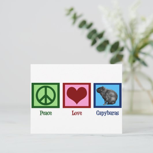 Liebe Capybaras Postkarte (Stehend Vorderseite)