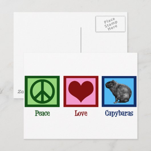Liebe Capybaras Postkarte (Vorne/Hinten)
