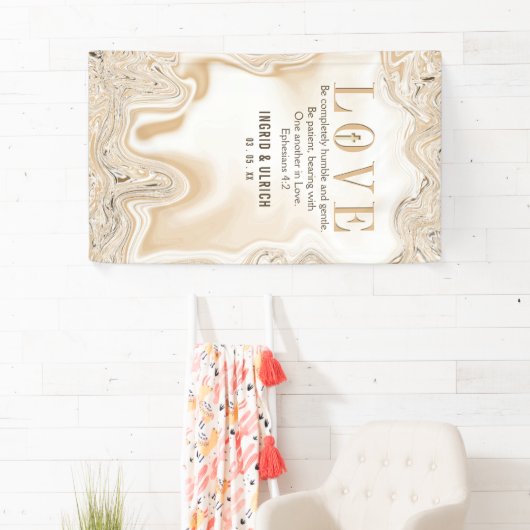 Liebe Caramel Marble Swirl Scripting Ephesians 4:2 Banner (Insitu)