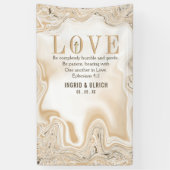 Liebe Caramel Marble Swirl Scripting Ephesians 4:2 Banner (Vertikal)
