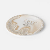 Liebe Caramel Marble Swirl Scripting Ephesians 4:2 Pappteller (Schrägansicht)