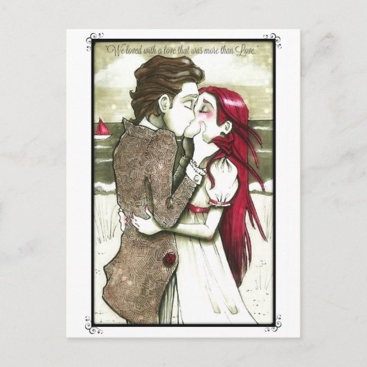 Liebe Card Edgar Allan Poe Zitat Postkarte (Vorderseite)