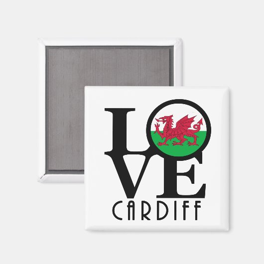 LIEBE Cardiff Wales Magnet (Vorderseite/Rückseite)