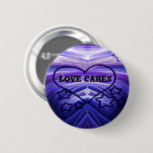 Liebe Cares, Lila Herz_ Button (Vorne & Hinten)