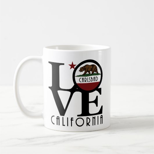 LIEBE Carlsbad California 11oz Kaffeetasse (Links)