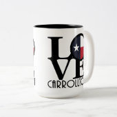 LIEBE Carrollton Texas 15oz Zweifarbige Tasse (VorderseiteRechts)