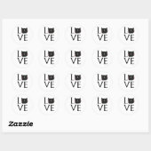 LIEBE CAT COFFEE CUP RUNDER AUFKLEBER (Blatt)