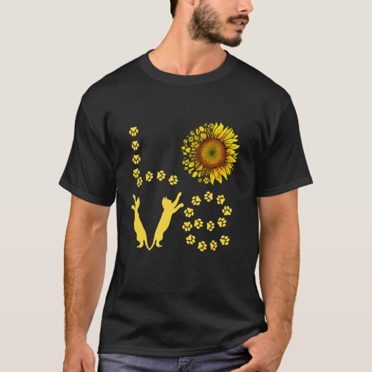 LIEBE CAT PAW & SUNFLOWERS T-Shirt (Vorderseite)