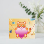 Liebe Cat Postkarte (Stehend Vorderseite)