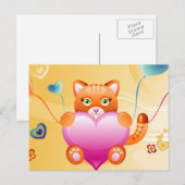 Liebe Cat Postkarte (Vorne/Hinten)
