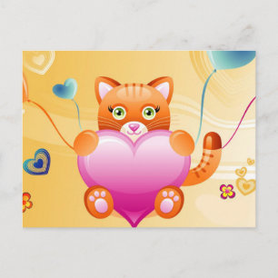 Liebe Cat Postkarte