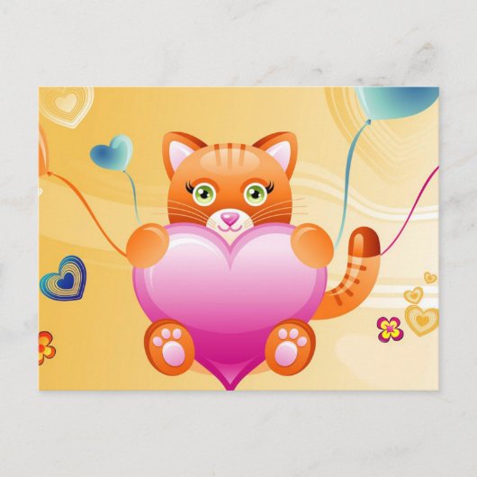 Liebe Cat Postkarte (Vorderseite)
