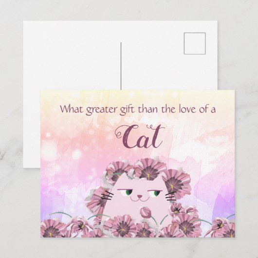 Liebe Cat Postkarte (Vorne/Hinten)