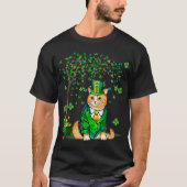 Liebe Cat St Patricks Day Vierblättriges Kleeblatt T-Shirt (Vorderseite)