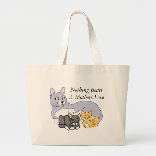 Liebe Cat und Kittens Jumbo Tote Bag Stoffbeutel (Vorne)