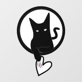 Liebe Cat Window Clubing von Poet Adiela Akoo Fensteraufkleber (Blatt)