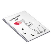 Liebe Cat with Hearts and Paw Prints Notebook Notizblock (Rechte Seite)