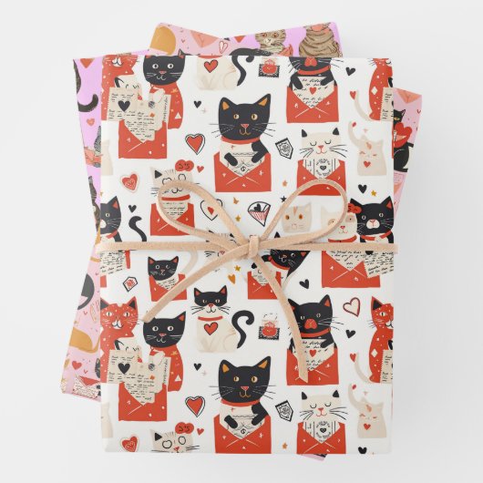 Liebe Cat Wrapping Paper Set Geschenkpapier Set (Beispiel)