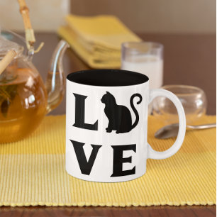 Liebe Cat Zweifarbige Tasse