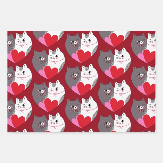 Liebe Cats Collection Geschenkpapier Set (Vorderseite 3)