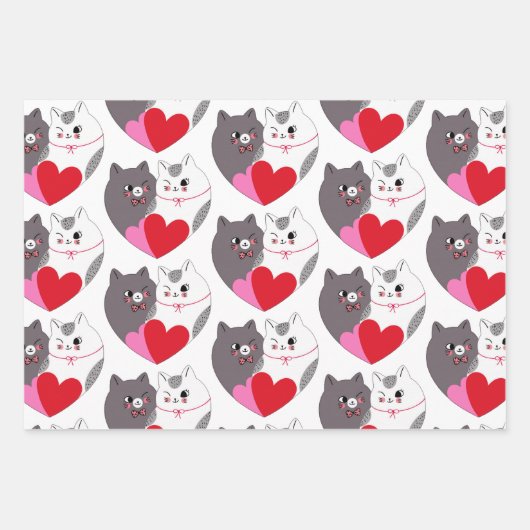 Liebe Cats Collection Geschenkpapier Set (Vorderseite 2)