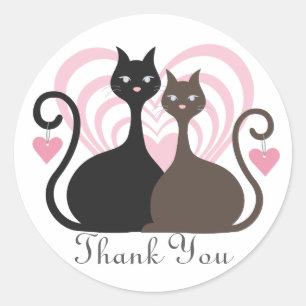 Liebe Cats Custom Vielen Dank Aufkleber rund