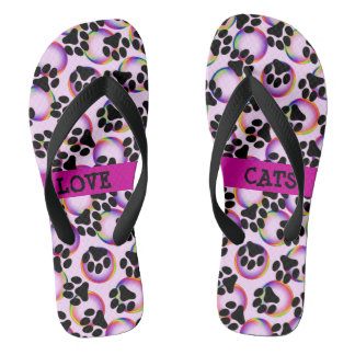 Liebe Cats Paw Print Badesandalen