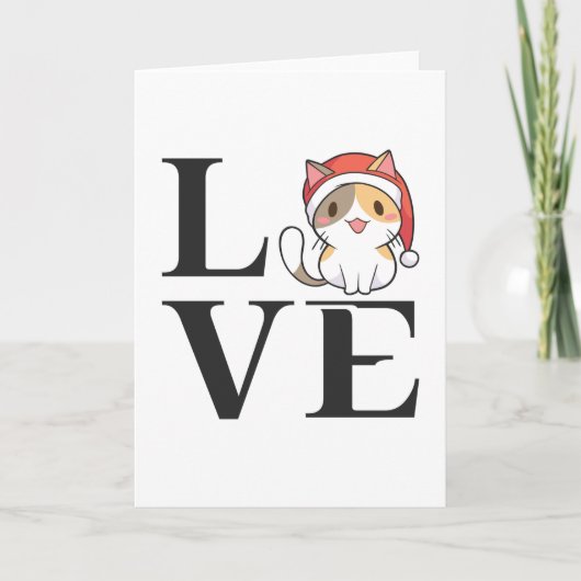 Liebe Cats - Santa Kitten Karte (Vorderseite)
