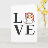 Liebe Cats - Santa Kitten Karte (Gelbe Blume)