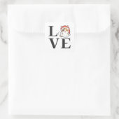 Liebe Cats - Santa Kitten Quadratischer Aufkleber (Tasche)