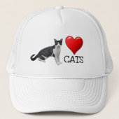 Liebe Cats Tuxedo Cat Trucker Hat Truckerkappe (Vorderseite)
