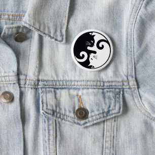 Liebe Cats Ying Yang Button