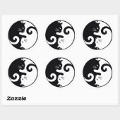 Liebe Cats Ying Yang Runder Aufkleber (Blatt)