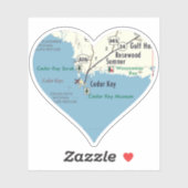Liebe Cedar Key Florida Aufkleber (Blatt)