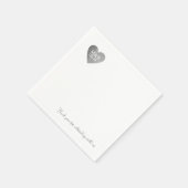 Liebe Celebration Personalisiert Grau Herz Serviette (Ecke)